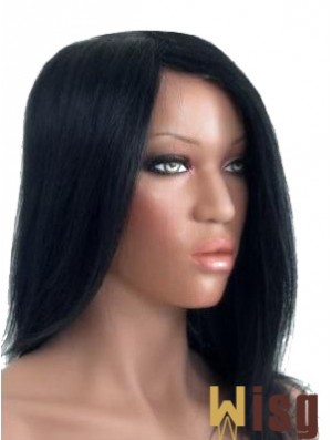 Straight Without Bangs 100% Hand-tied Black Hairstyles Long Wigs