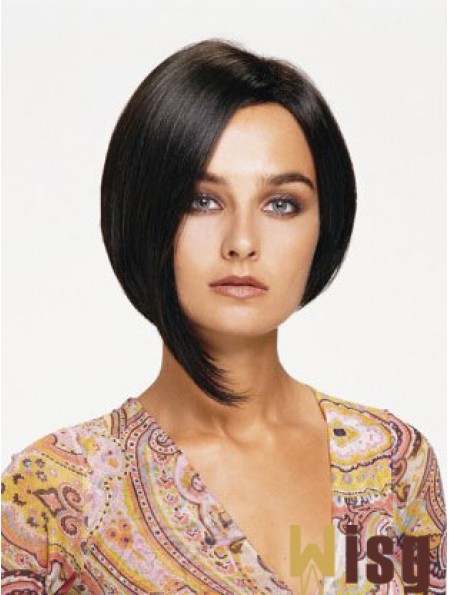 Lace Front Chin Length Straight Black Affordable Bob Wigs