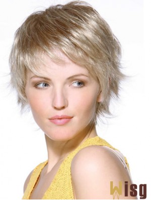  Designed Blonde Straight Chin Length Lace Front Wigs