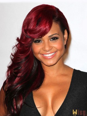 Wavy With Bangs Lace Front Great 20 inch Red Long Wigs