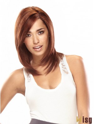 Small Head Mono Hand Tied Wigs With Lace Front Shoulder Length