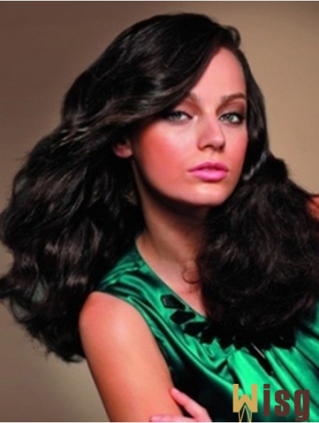 Human Hair Full Lace Wigs Sale With Bangs Black Color