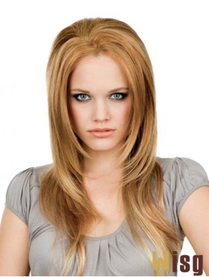  Remy Human Hair Lace Front Blonde Modern Long Wigs