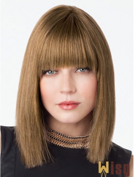 Lace Front Shoulder Length Straight Brown Comfortable Bob Wigs