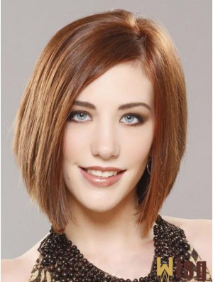 Modern Auburn Lace Front Chin Length Remy Human Lace Wigs