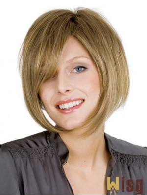 Chin Length Blonde Modern 10 inch Wavy Bob Wigs