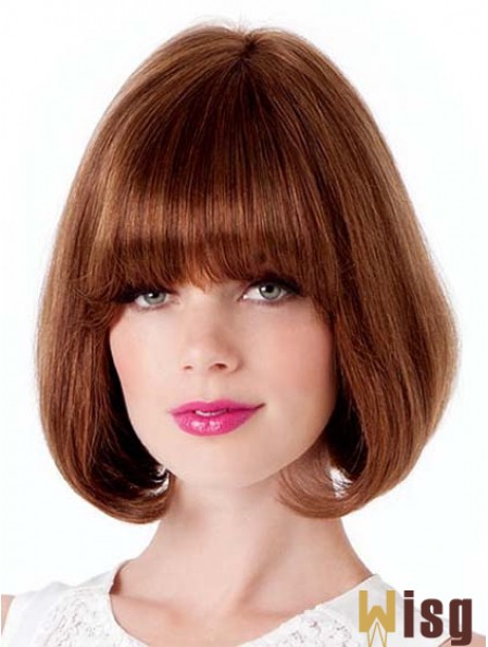 Lace Front Chin Length Straight Auburn Suitable Bob Wigs