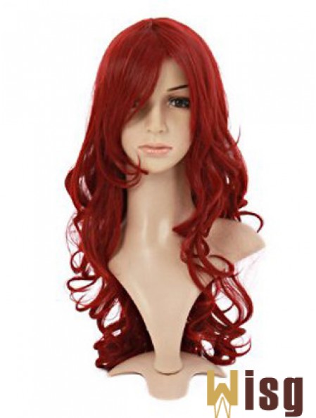 Wavy With Bangs Lace Front Style 20 inch Red Long Wigs