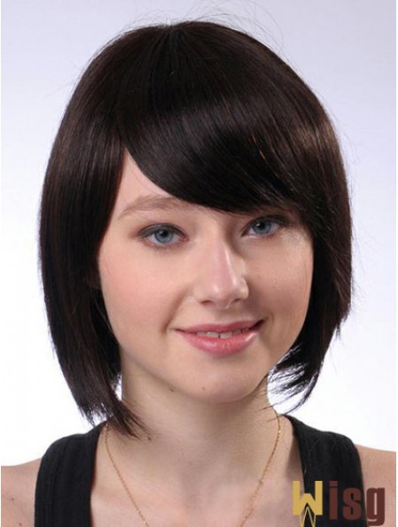 Bobs Best Straight Brown Chin Length Human Hair Wigs