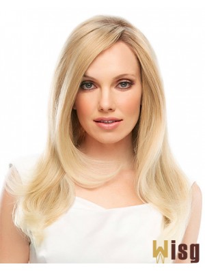 18 inch Blonde Long Layered Straight Designed Lace Wigs