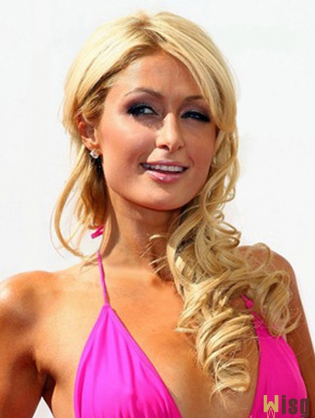 Lace Front Long Wavy Without Bangs Blonde Suitable Paris Hilton Wigs