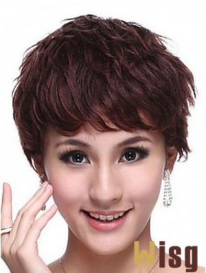 Capless Wavy Boycuts Cropped Trendy Human Hair Wigs