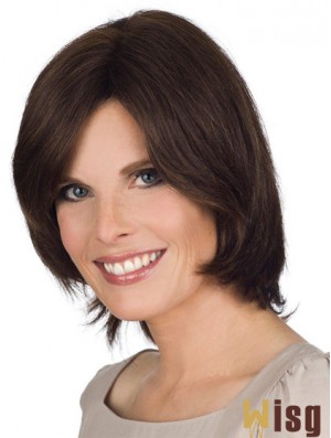 Lace Front Chin Length Straight Brown Natural Bob Wigs