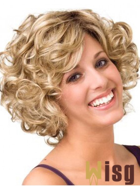 Curly Blonde Layered 10 inch Buy Human Hair Wigs