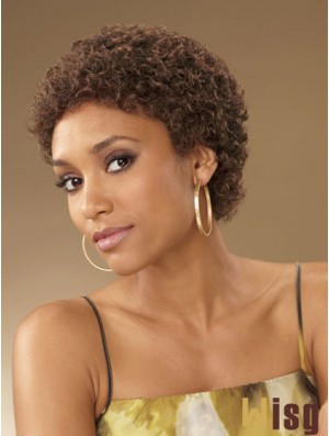 African Hair Curly Style Short Length Boycuts With Capless