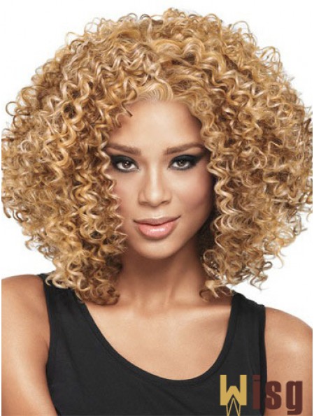 African Hair Style With Capless Kinky Style Blonde Color Shoulder Length