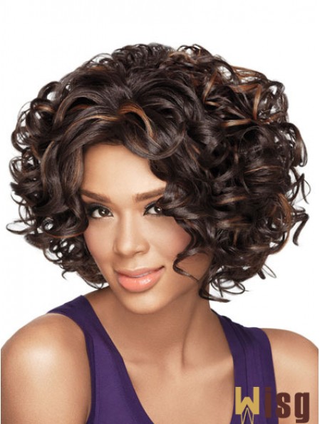 Wigs African American With Synthetic Capless Chin Length Curly Style