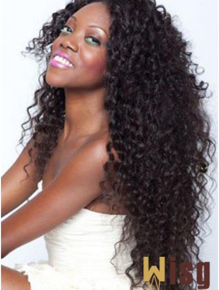 African American Lace Wigs Remy Human Long Length Kinky Style