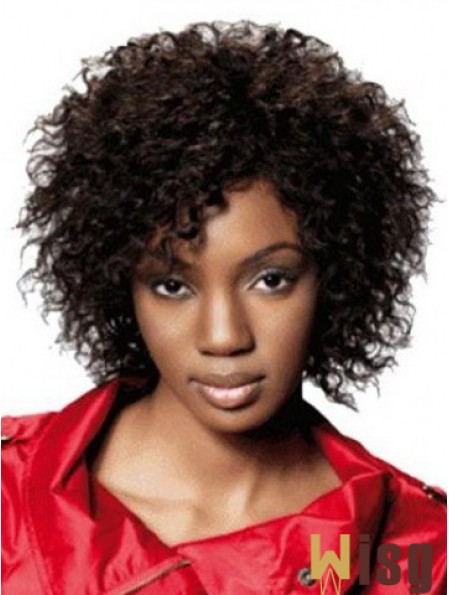 Chin Length Brown Kinky Classic Fashion African American Wigs