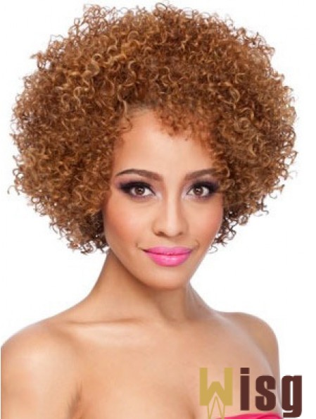 African American Afro Wigs Chin Length Kinky Style Layered Cut