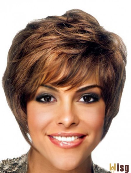 African American Hair With Layered Cut Shorted Length Brown Color