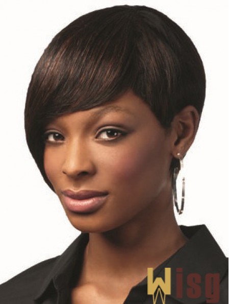 Bobs Brown Capless Short Straight Human Hair For Black Woman UK