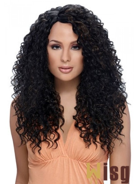 Long Black Kinky Layered Perfect African American Wigs