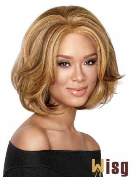 Chin Length Wavy Capless Blonde Durable Bob Wigs