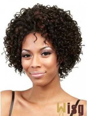 Comfortable Chin Length Kinky 10 inch Synthetic Glueless Lace Front Wigs