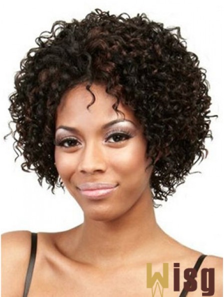 Comfortable Chin Length Kinky 10 inch Synthetic Glueless Lace Front Wigs