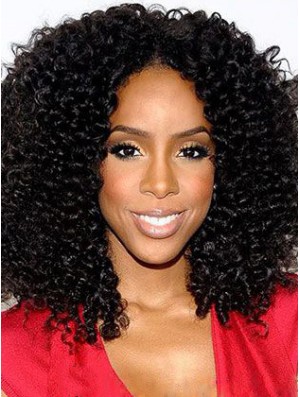 Designed 16 inch Shoulder Length Kinky Wigs For Black Women