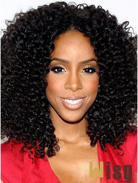 Designed 16 inch Shoulder Length Kinky Wigs For Black Women