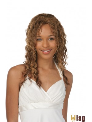 Layered Good Curly Auburn Long Human Hair Lace Front Wigs