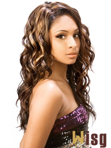 Long Brown Wavy Without Bangs Incredible African American Wigs