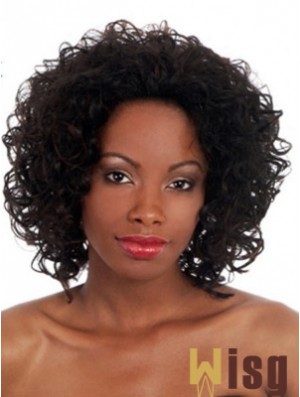 Black Chin Length Synthetic Capless 14 inch Afro Kinky Wigs