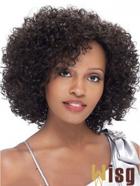 Brazilian Human Hair Short Lace Front Black Kinky Curly Wigs For Black Women