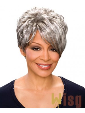 Durable Short Wavy Capless Grey Wigs