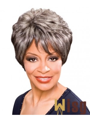 Synthetic Best Short Wavy Grey Wigs