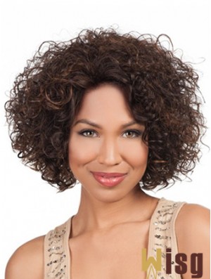 High Quality Chin Length Kinky 10 inch Synthetic Glueless Lace Front Wigs