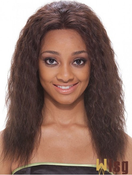 16 inch Brown Shoulder Length Without Bangs Wavy Popular Lace Wigs