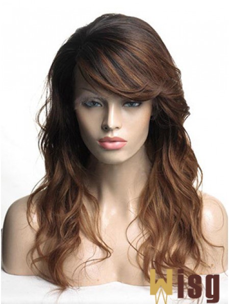 Long Brown Wavy With Bangs Cheapest African American Wigs