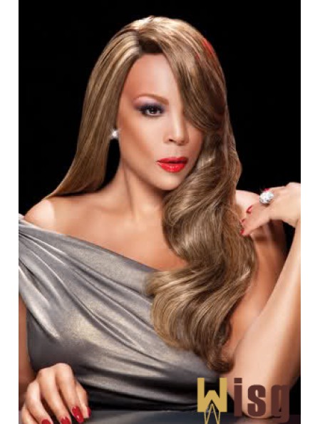 Without Bangs Wavy Blonde 24 inch Flexibility  Wigs