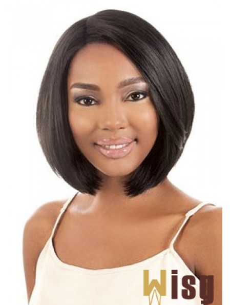 11 inch Chin Length Synthetic Black Bobs Capless Hairsyles For Black Woman