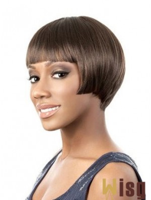 Lace Front Short Yaki Brown Amazing Bob Wigs