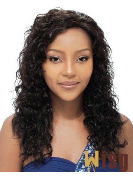 Long Black Curly Layered Natural African American Wigs