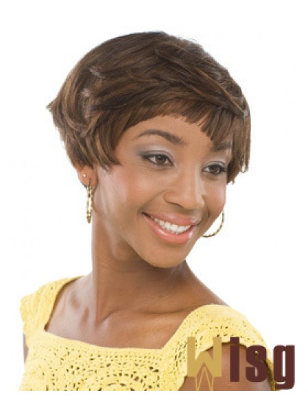 Short Brown Wavy Boycuts Incredible African American Wigs