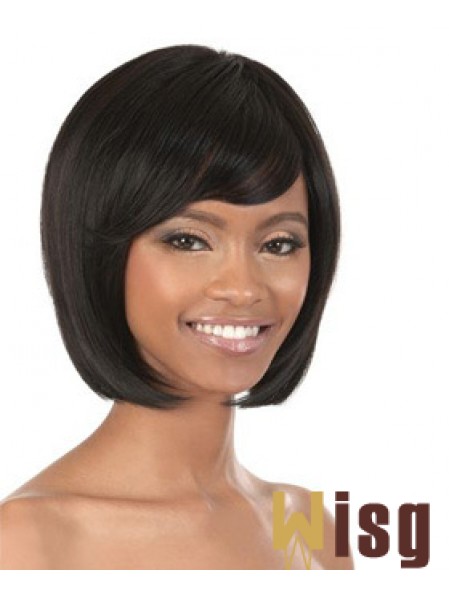 Chin Length Black Straight Bobs Popular African American Wigs