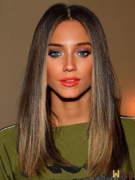 Shoulder Length Ombre/2 Tone Straight Without Bangs Fabulous African American Wigs