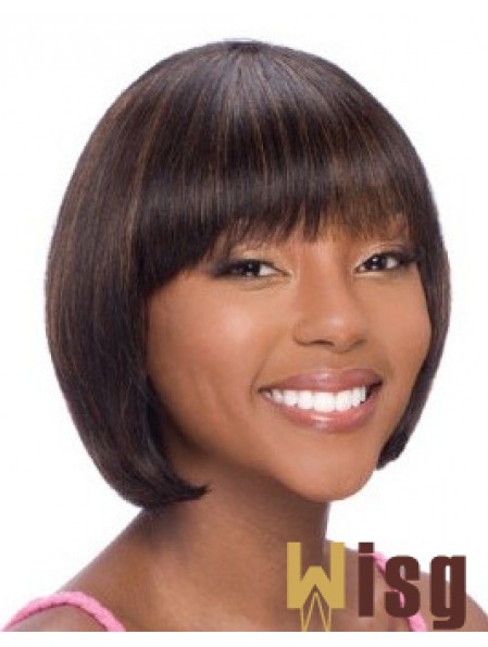 Chin Length Auburn Straight Bobs Cheapest African American Wigs