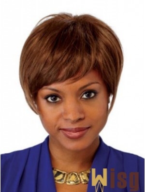 Straight Layered Chin Length Auburn Comfortable Lace Front Wigs